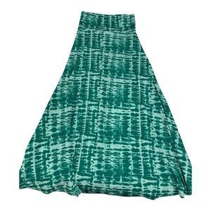 LuLaRoe Green Teal Patterned Maxi Skirt